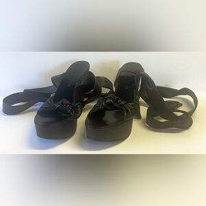 Robert Clergerie Black Tie Up Heels size 8